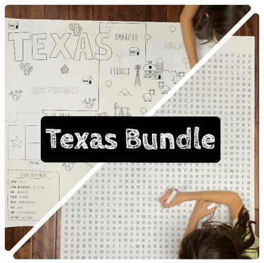 Texas State BUNDLE Coloring and Word Search